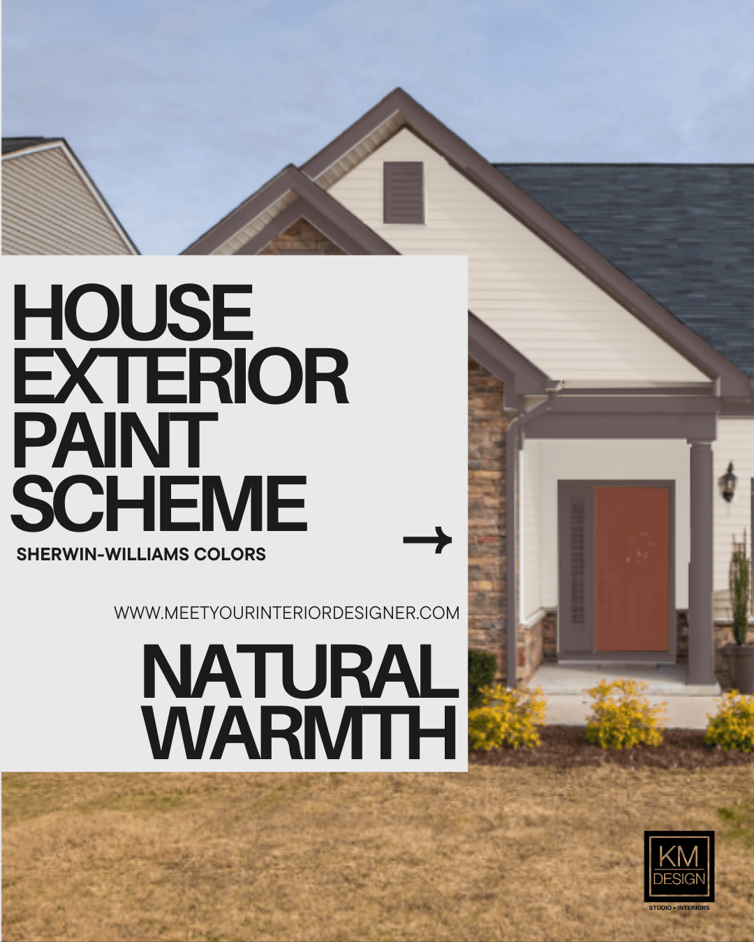 Residential Exterior Paint Scheme- Dark Brown and Cream
